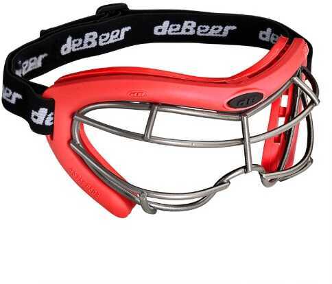 DeBeer Lacrosse Vista Si Goggle Red Frame And Silver Wire