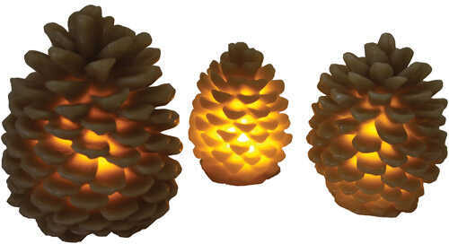 Rivers Edge Products 3 Piece Led Pine Cone Candle Set 1015