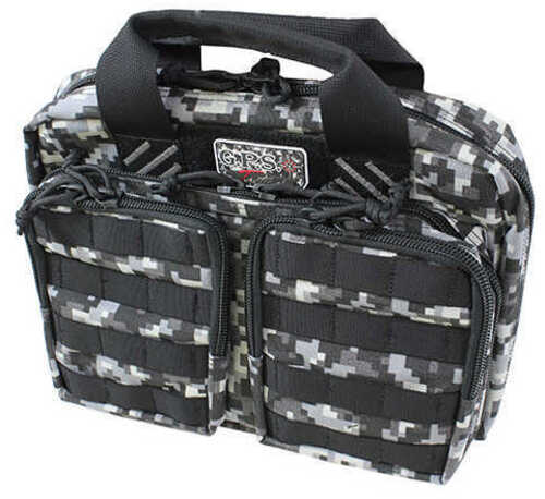 G.P.S. Tactical Quad + 2 Pistol Range Bag - Gray Digital