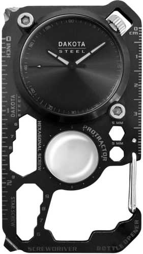 Dakota Square Multi Tool Clip Watch Black