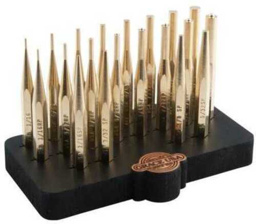 Grace USA 20 Piece Brass Punch Set w Bench Block