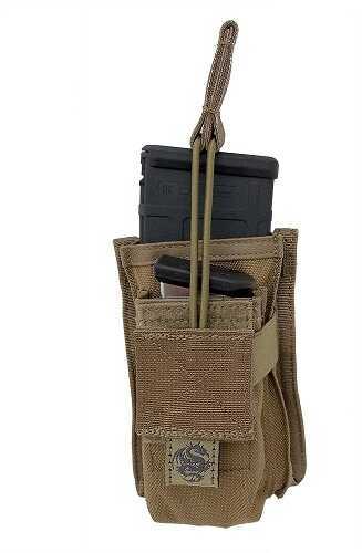 Tac Pro Gear Single Rifle Mag with 45 Front Pouch Universal- Coyote Tan