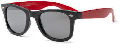 Real Kids Shades Black Frame/Red Temples Silver Mirror Lens 10+
