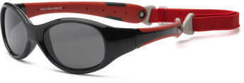Real Kids Shades Black/Red Flex Fit Removable Band Smoke Lens 2+