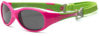 Real Kids Shades Cherry Pink/Lime Green Flex Fit Removable Band Smoke Lens 2+
