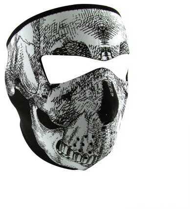 ZANheadgear Zan Headgear Full Mask Glow In The Dark Blk/Wht Skull Face