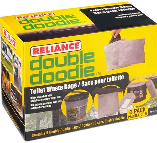 Reliance Double Doodie Toilet Waste Bag with Bio-Gel
