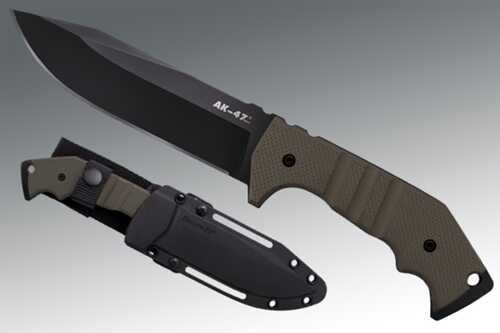 Cold Steel 3V AK-47 Field Knife 5.5" Fixed Blade DLC Coating Plain Edge Secure-Ex Sheath CPM 3-V High Carbon 14AKV