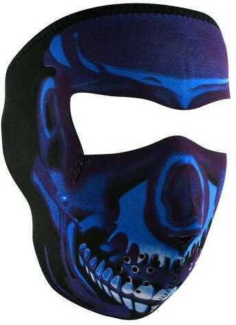 Neoprene Full Mask - Blue Chrome Skull Md: WNFM024