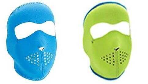ZANheadgear Neoprene Full Mask - Neon Blue Reverses To Lime Md: WNFM402