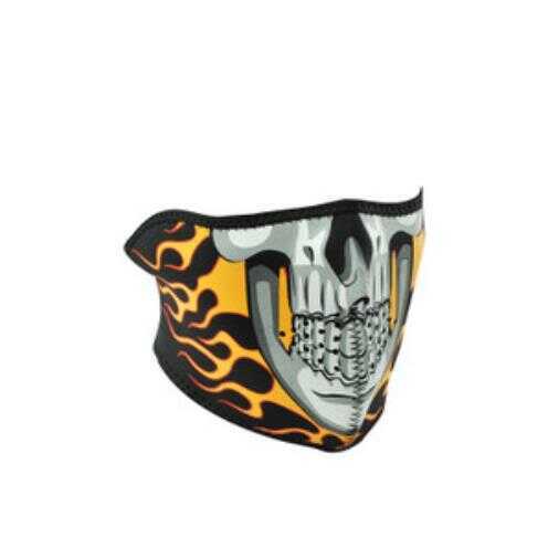 ZANheadgear Neoprene Half Mask Burning Skull Md: WNFM061H
