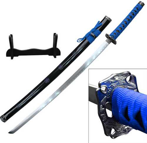 Samurai Katanas 26.5in Carbon Steel Blade w-Wood Display