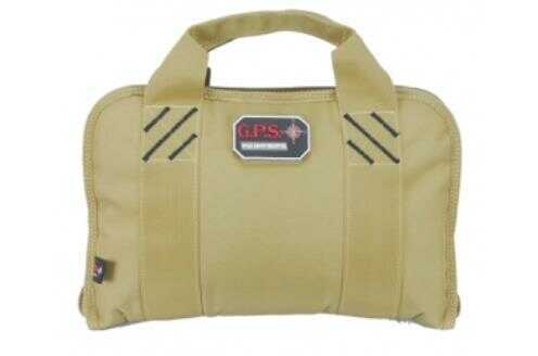 G*Outdoors GPS-1308Pct Double Pistol Case With Ammo Dump Cup Tan 1-2 Handguns