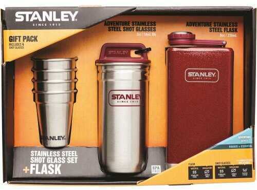 Stanley Stainley Adventure Gift Pack With Flask And Shot Set - Crimson