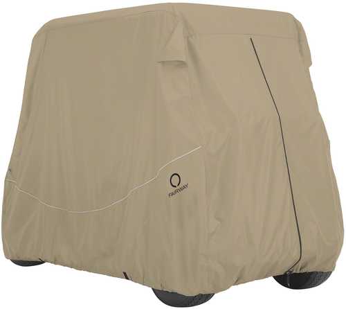 Classic Fairway Golf Cart Quick-Fit Cover Long Roof - Khaki