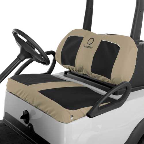 Classic Fairway Golf Cart Neoprene Bench Seat Cover-Blk/Khki