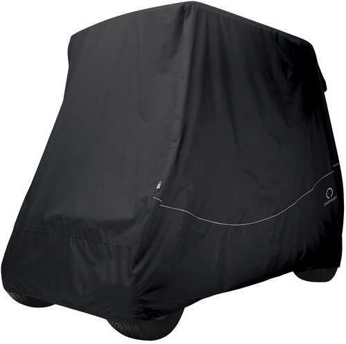 Classic Fairway Golf Cart Quick-Fit Cover Long Roof - Black