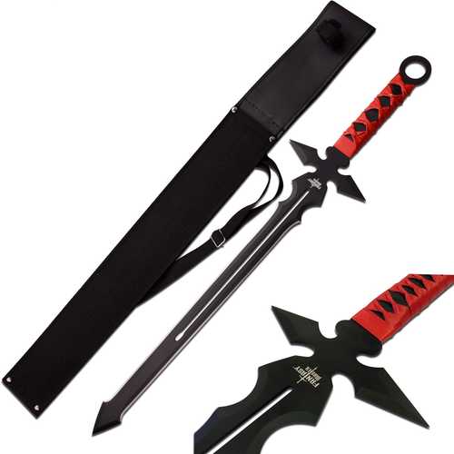 Fantasy Master Short Blade Sword 26in Overall With Red Handle