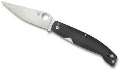 Spyderco 3.92in Pattada Folding Knive-PlainEdge-Black G-10