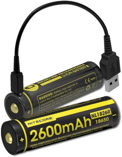 Nitecore NL1826R 2600mAh USB RCHRGBL 18650 Li-ion Battery