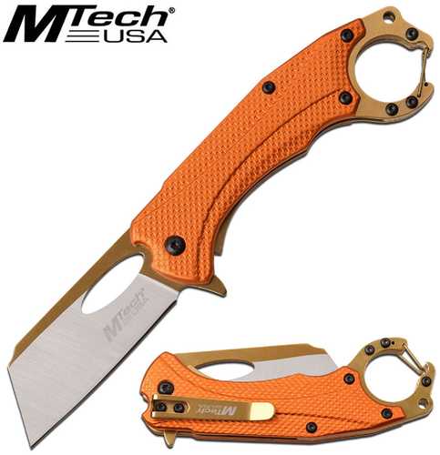 MTech Assisted 2.5 in Blade Orange Aluminum Handle