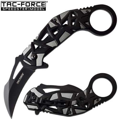 Tac-Force Assisted Karambit 2.5in Blade Gray Aluminum Handle