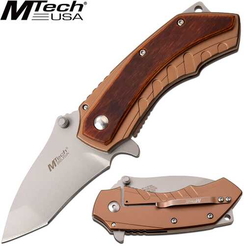 MTech Assisted 2.5 in Blade Copper SS-Pakkawood Overlay Hndl
