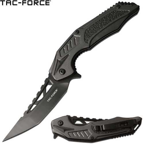 Tac-Force Assisted 3.6 in Blade Gray Aluminum Handle