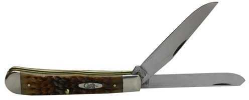 Case Cutlery Amber Bone Trapper Folding Knife With Spey Stainless Steel Blades