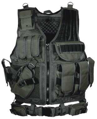 Leapers UTG 547 Law Enforcement Tactical Vest, Left Handed, Black Md: PVC-V547BL