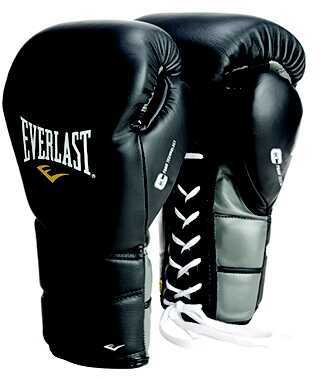 Everlast Black 16Oz ProTex2 Leather Training Gloves Lace