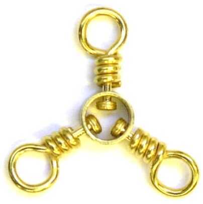Eagle Claw Fishing Tackle 3-Way Swivel Brass Size2 3Pk 01151-002