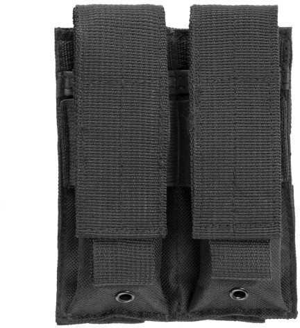 NCSTAR Double Pistol Magazine Pouch Nylon Black MOLLE Straps for Attachment Fits Two Standard Capacity Stack