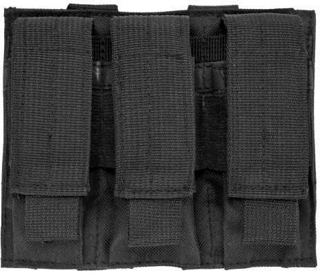 NCSTAR Triple Pistol Magazine Pouch Nylon Black MOLLE Straps for Attachment Fits Three Standard Capacity Double Stack Ma