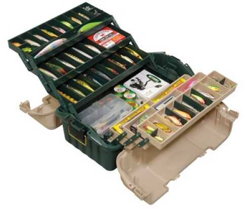 Plano Hip Roof Box 6-Tray Tackle Box Green/Sand 8616-00