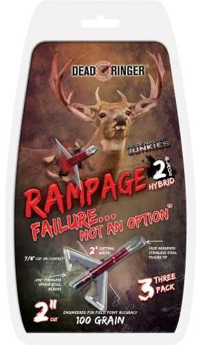 Dead Ringer Rampage 2 Blade Broadhead 100 Grain 2 in. 3 pk. Model: DR4712