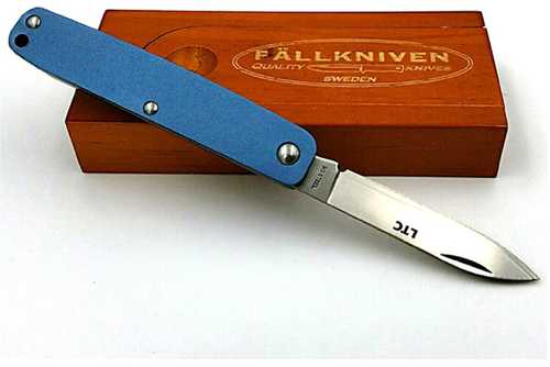 Fallkniven LTC Folder 2.2 in Satin Blade Blue Aluminum Handle