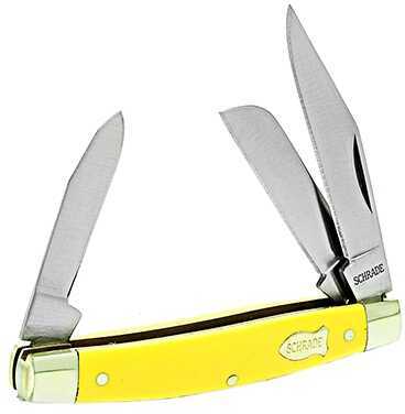 Schrade Old Timer Middleman 3-Blade Knife Yellow Handle Md: 34OTY