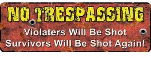 Click to see larger image. Rivers Edge Products 10.5" x 3.5" Tin Sign No Trespassing 1406