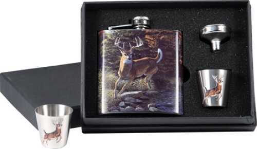 Rivers Edge Products Flask w/Shot Glasses Deer 988