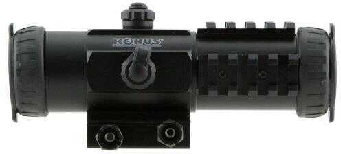 Click to see larger image. Konus 7203 Sight Pro PTS2 3x30mm Obj 2.8 MOA Illuminated Red/Blue Black