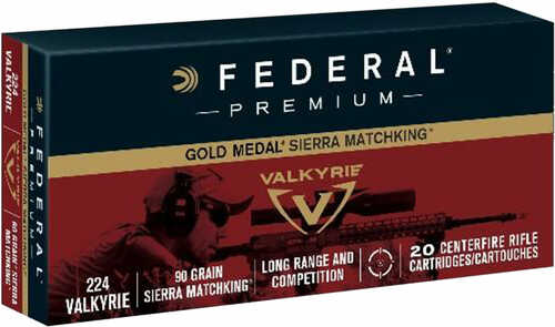 224 Valkyrie 80 Rounds Ammunition Federal Cartridge 90 Grain BTHP