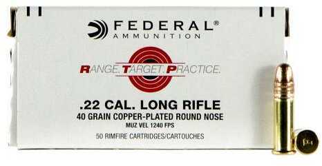 22 Long Rifle 50 Rounds Ammunition Federal Cartridge 40 Grain Copper-Plated Nose