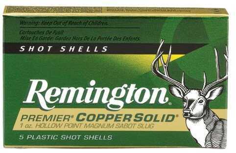 12 Gauge 5 Rounds Ammunition Remington 2 3/4" 1 oz Copper #Slug