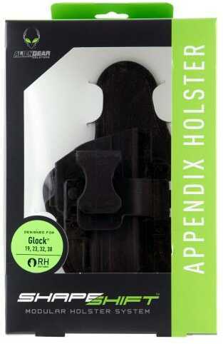 Alien Gear Holsters SSAP0057RH Shapeshift Appendix Carry Compatible With for Glock 19 Injection Molded Polymer Black