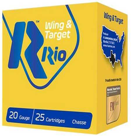 Rio Wing & Target Shotshells 20Ga 2-3/4" 7/8Oz 1250 Fps #7.5 25/ct