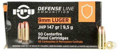 9mm Luger 50 Rounds Ammunition Prvi Partizan 147 Grain Jacketed Hollow Point