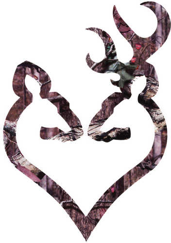 Browning Buckmark Heart Decal 6 Inch Camo 5 Pack