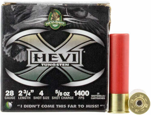 28 Gauge 25 Rounds Ammunition Hevi-Shot-Environ Metal 2 3/4" 5/8 oz Steel #4