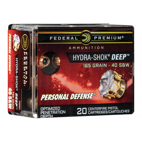 40 S&W 20 Rounds Ammunition Federal Cartridge 165 Grain Hollow Point